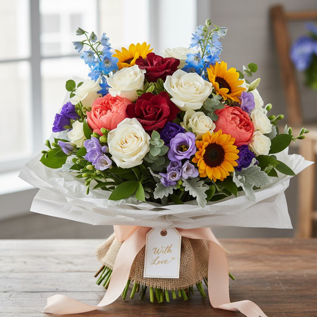 Hand-crafted fresh flower arrangement